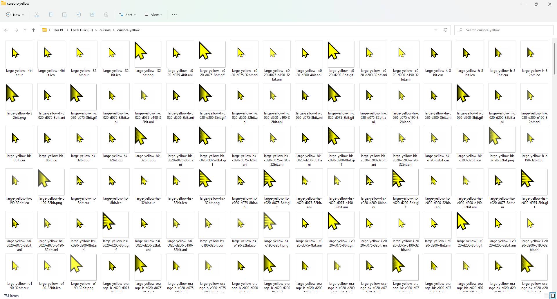 Windows 7 Yellow Hue Cursor Collection by BlaizEnterprises.com 1.00.050 full
