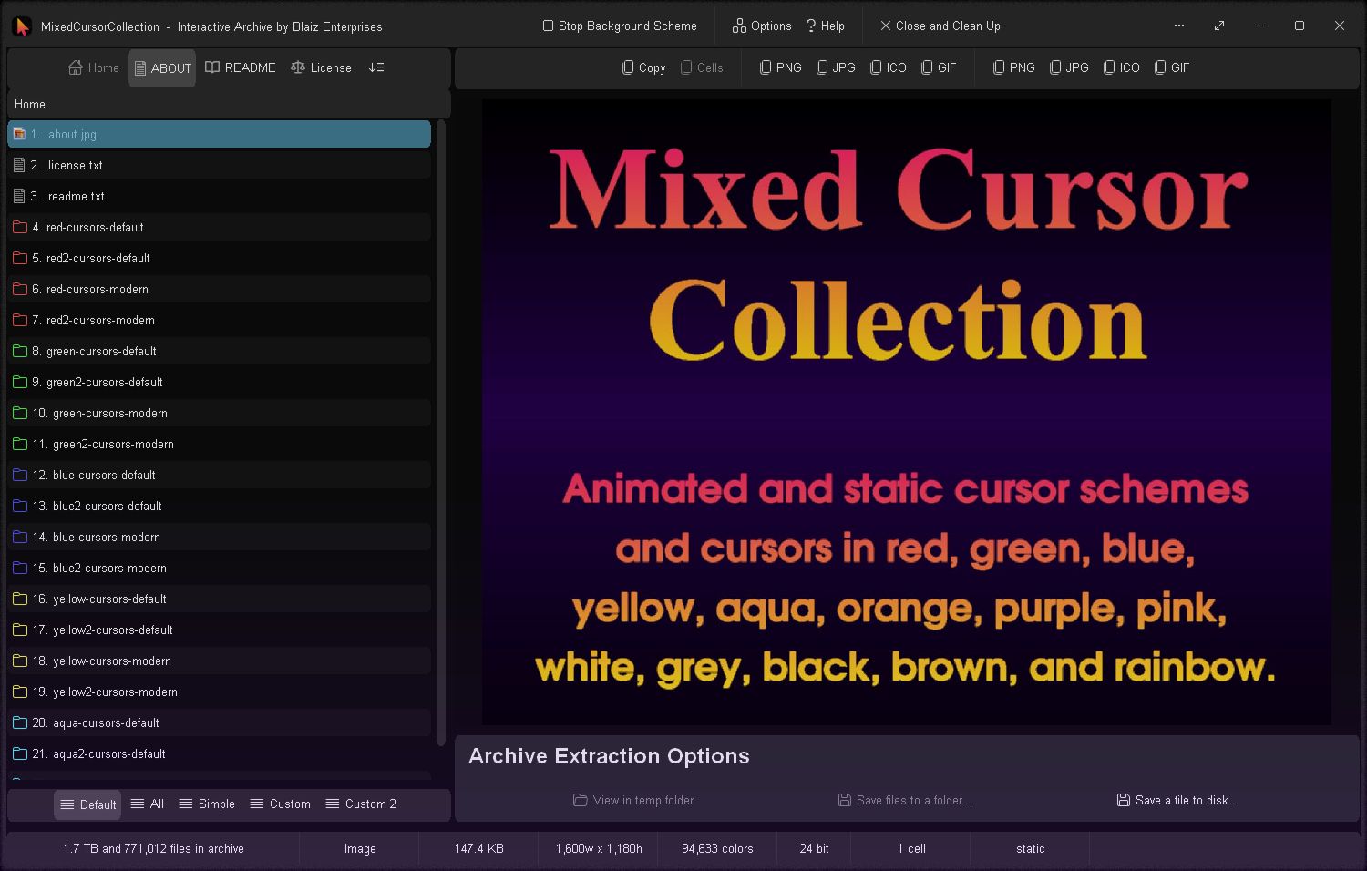 Each cursor color has its own sub-folder
Click to view image full size in a new tab